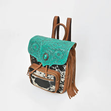 Load image into Gallery viewer, Greenwood Hand-Tooled Hair-On Genuine Leather Backpack
