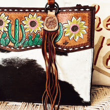 Load image into Gallery viewer, Desert Sunflower Western Leather Tote Bag

