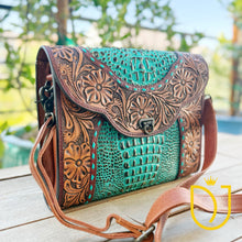Load image into Gallery viewer, Ozark Lake Western Tooled Leather Crossbody Purse
