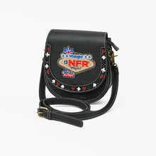 Load image into Gallery viewer, Delightra Official PRCA &amp; NFR Licensed Collection®️ Genuine Leather Playing Card Motif Toolwork Accent Crossbody Bag
