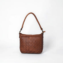 Load image into Gallery viewer, Modera Rustic Western Shoulder Bag | Basket Weave Italian-Style Full Grain Leather Purse | Handcrafted American Leather Crossbody
