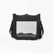 Load image into Gallery viewer, Reba Official PRCA &amp; NFR Licensed Collection®️ Floral Hand-Tooled Leather Frame Clear Stadium Fringe Crossbody Bag
