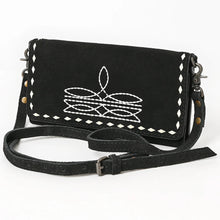 Load image into Gallery viewer, Victoria Suede Leather Boot Stitch Crossbody Wallet
