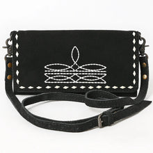 Load image into Gallery viewer, Victoria Suede Leather Boot Stitch Crossbody Wallet
