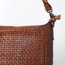 Load image into Gallery viewer, Modera Rustic Western Shoulder Bag | Basket Weave Italian-Style Full Grain Leather Purse | Handcrafted American Leather Crossbody
