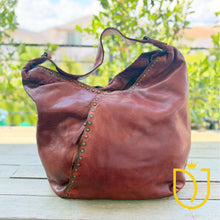 Load image into Gallery viewer, Milan Oversized Italian Leather Slouchy Hobo Bag | Luxury Full-Grain Leather Shoulder Purse with Organized Interior
