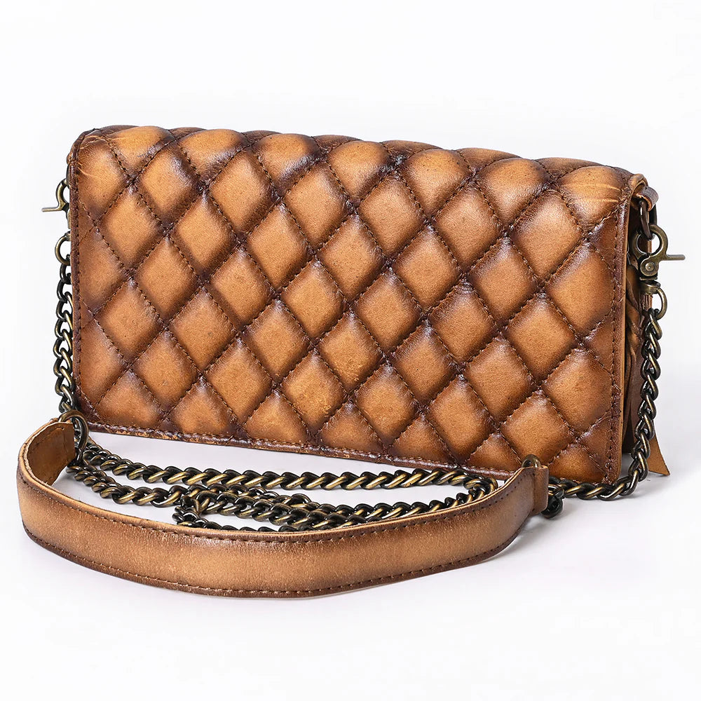 Sagebrush Quilted Leather Crossbody Wallet