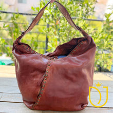 Load image into Gallery viewer, Milan Oversized Italian Leather Slouchy Hobo Bag | Luxury Full-Grain Leather Shoulder Purse with Organized Interior

