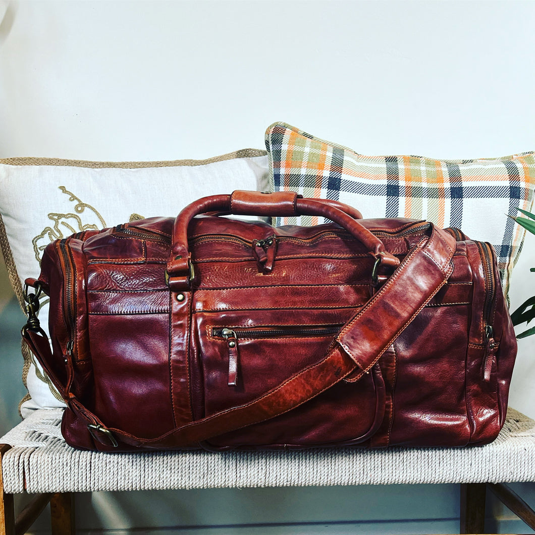The Heritage Italian Leather Weekender Duffel Bag