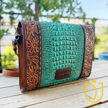 Load image into Gallery viewer, Ozark Lake Western Tooled Leather Crossbody Purse

