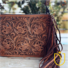Load image into Gallery viewer, Western Legacy Hand Tooled Leather Crossbody Purse
