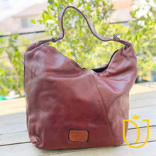 Load image into Gallery viewer, Milan Oversized Italian Leather Slouchy Hobo Bag | Luxury Full-Grain Leather Shoulder Purse with Organized Interior
