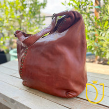 Load image into Gallery viewer, Milan Oversized Italian Leather Slouchy Hobo Bag | Luxury Full-Grain Leather Shoulder Purse with Organized Interior
