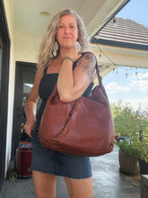 Load image into Gallery viewer, Milan Oversized Italian Leather Slouchy Hobo Bag | Luxury Full-Grain Leather Shoulder Purse with Organized Interior
