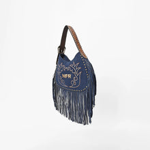Load image into Gallery viewer, Dolly Official PRCA &amp; NFR Licensed Collection®️ Embroidered Western Stitch Long Fringe Shoulder Hobo Bag
