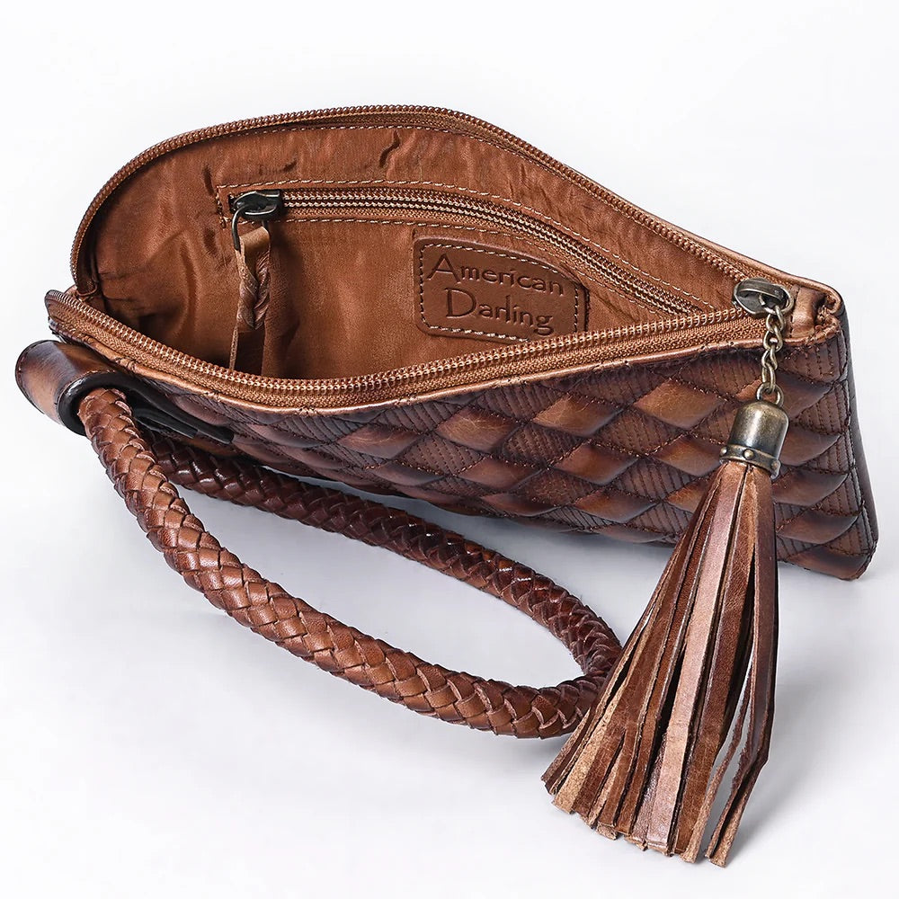Wild Blossom Quilted Leather Wristlet