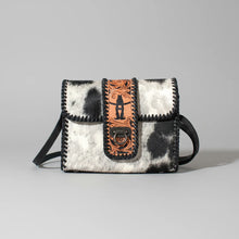 Load image into Gallery viewer, HLSR Genuine Hand Tooled and Hair On Leather Crossbody Bag
