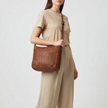 Load image into Gallery viewer, Modera Rustic Western Shoulder Bag | Basket Weave Italian-Style Full Grain Leather Purse | Handcrafted American Leather Crossbody
