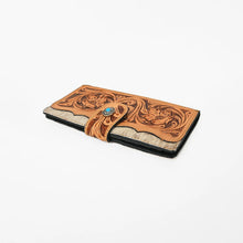 Load image into Gallery viewer, Cold Springs Too Hand-Tooled Harness Leather Bifold Wallet
