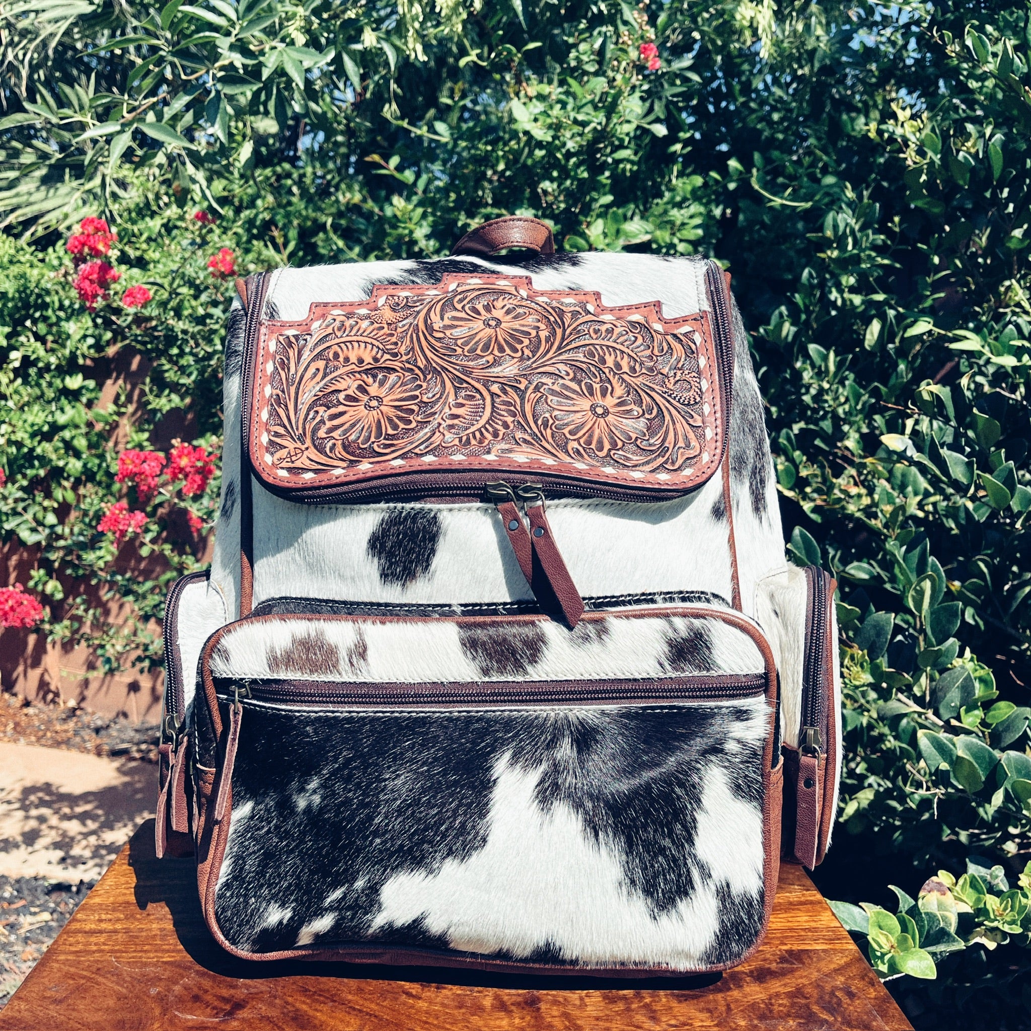 ash start leather backpack American Darling Cowhide & Tooled Leather Backpack