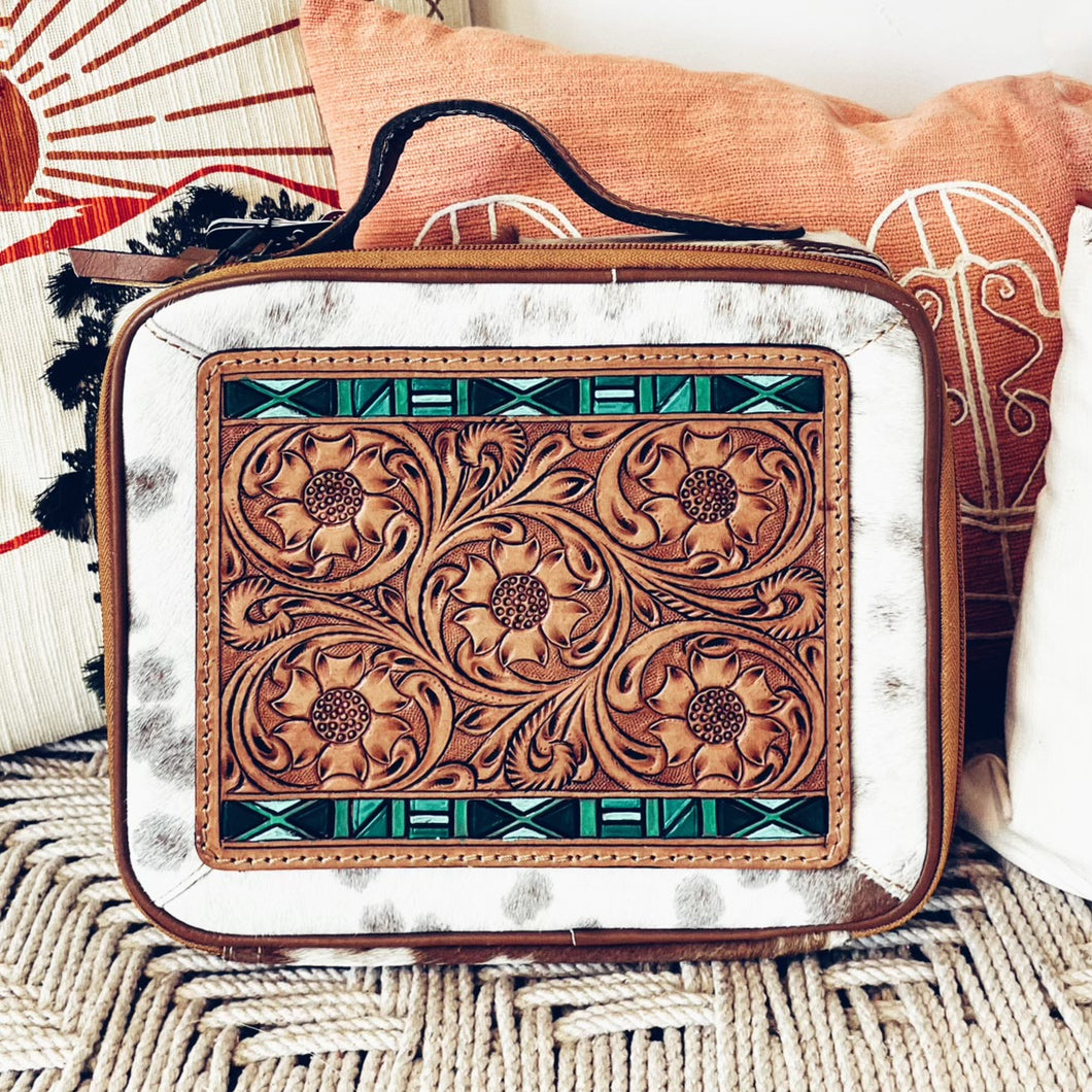 The Addison Cowhide Leather Jewelry Case