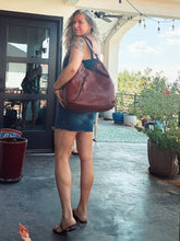 Load image into Gallery viewer, Milan Oversized Italian Leather Slouchy Hobo Bag | Luxury Full-Grain Leather Shoulder Purse with Organized Interior
