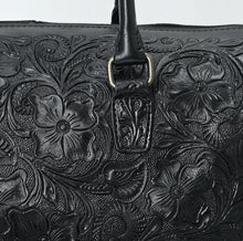 Load image into Gallery viewer, Frontier Belle Hand Tooled Leather Duffel Bag
