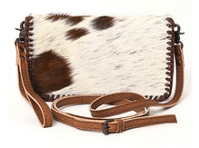 Load image into Gallery viewer, Braided Hair On Cowhide Leather Crossbody Wallet
