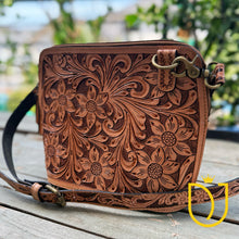 Load image into Gallery viewer, Rockwell Ranch Hand Tooled Leather Crossbody Purse
