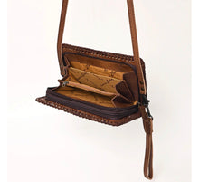 Load image into Gallery viewer, Braided Hair On Cowhide Leather Crossbody Wallet

