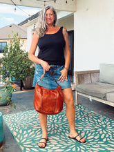 Load image into Gallery viewer, Apulia Cognac Italian Leather Shoulder Bag | Luxury Medium Leather Handbag with Zipper Closure

