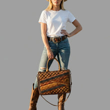 Load image into Gallery viewer, Desert Willow Western Leather Shoulder Tote Bag
