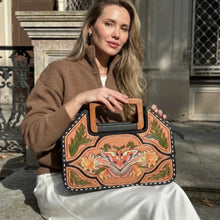 Load image into Gallery viewer, Moonflower Hand Tooled Leather Crossbody Purse

