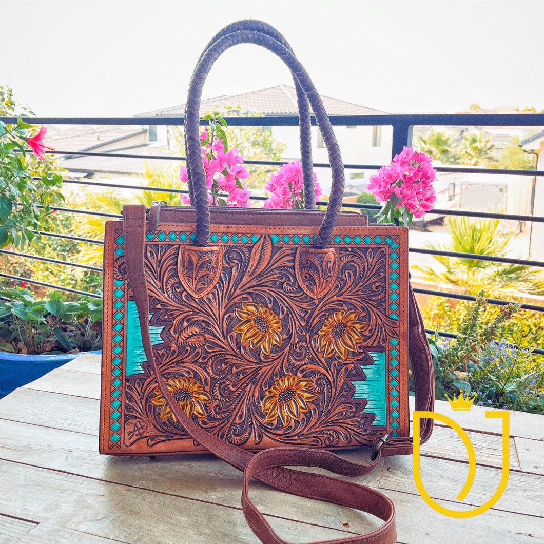 Great Bluff Western All Tooled Leather Purse