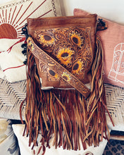Load image into Gallery viewer, Mirasol Hand Tooled Leather Crossbody Purse
