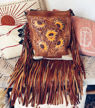 Load image into Gallery viewer, Mirasol Hand Tooled Leather Crossbody Purse
