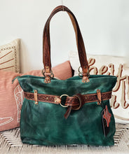 Load image into Gallery viewer, Green Rock Leather Shoulder Bag
