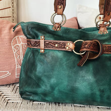 Load image into Gallery viewer, Green Rock Leather Shoulder Bag

