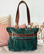 Load image into Gallery viewer, Green Rock Leather Shoulder Bag
