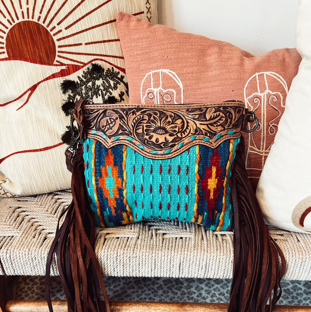 Green Valley Western Leather Crossbody Purse