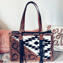 Load image into Gallery viewer, Hillshire Village Western Leather Tote Bag
