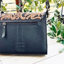 Load image into Gallery viewer, Sunset Range Hand Tooled Leather Crossbody Purse

