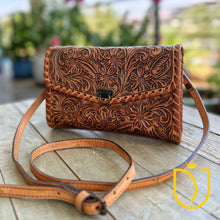 Load image into Gallery viewer, Solo Springs Hand Tooled Leather Crossbody Purse
