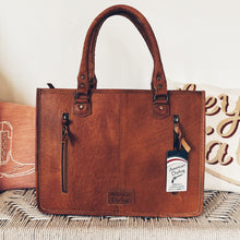 Load image into Gallery viewer, Field of Sunflowers Hand Tooled Leather Tote Bag

