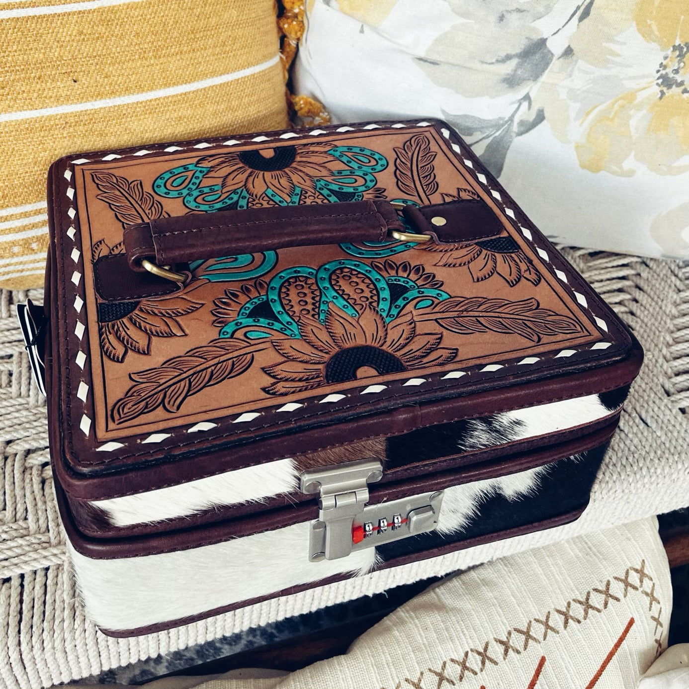 Sutherland Cowhide and Leather Jewelry Box - Shop Dodi Jo's