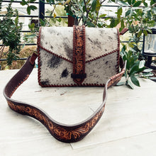 Load image into Gallery viewer, Cowhide Beauty Hand Tooled Leather Shoulder Bag
