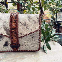 Load image into Gallery viewer, Cowhide Beauty Hand Tooled Leather Shoulder Bag
