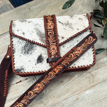 Load image into Gallery viewer, Cowhide Beauty Hand Tooled Leather Shoulder Bag
