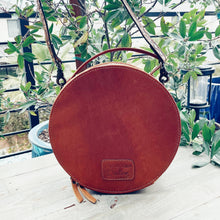 Load image into Gallery viewer, Jones Creek Hand Tooled Leather Canteen Crossbody Purse
