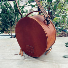 Load image into Gallery viewer, Jones Creek Hand Tooled Leather Canteen Crossbody Purse
